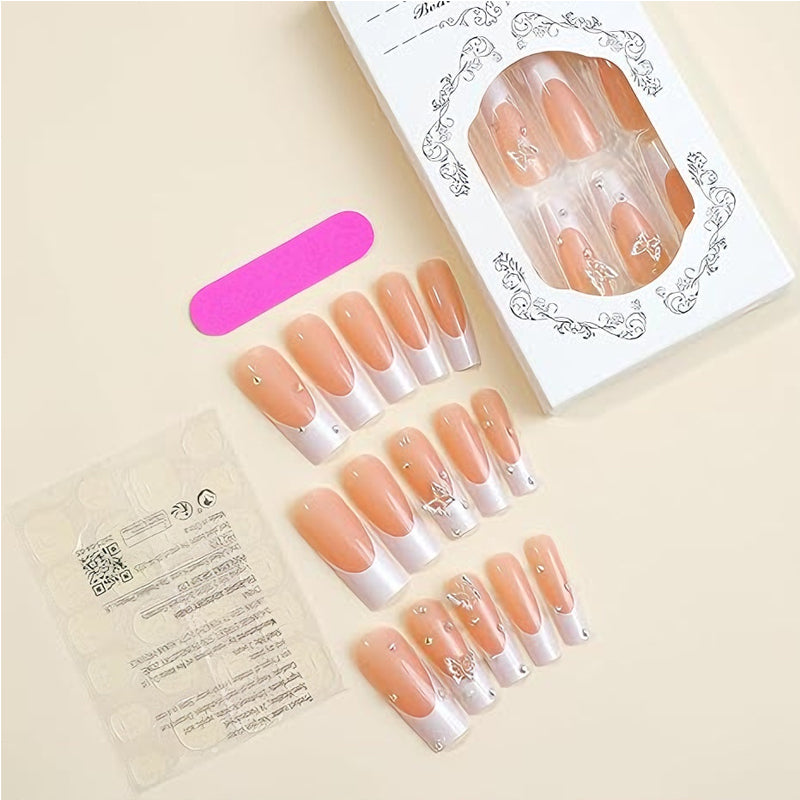 24 PCS Diamond Butterfly Art des ongles