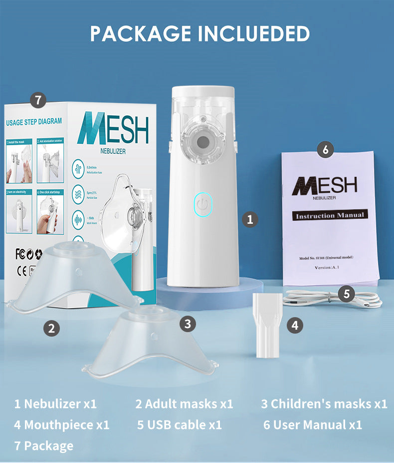Nébuliseur portatif médical domestique Enfants Mute bilatéral Ultrasonic Micro-gri