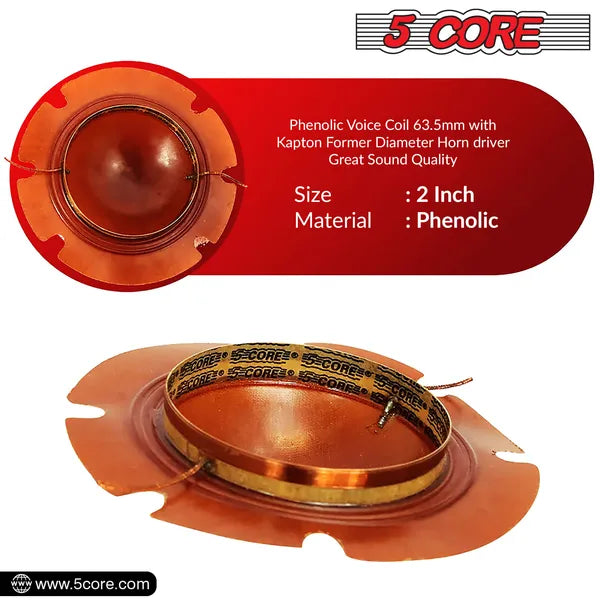 2 pouces de remplacement du diaphragme 10 Pcs bobine vocale phénolique 51mm et Kapton ancien diamètre corne