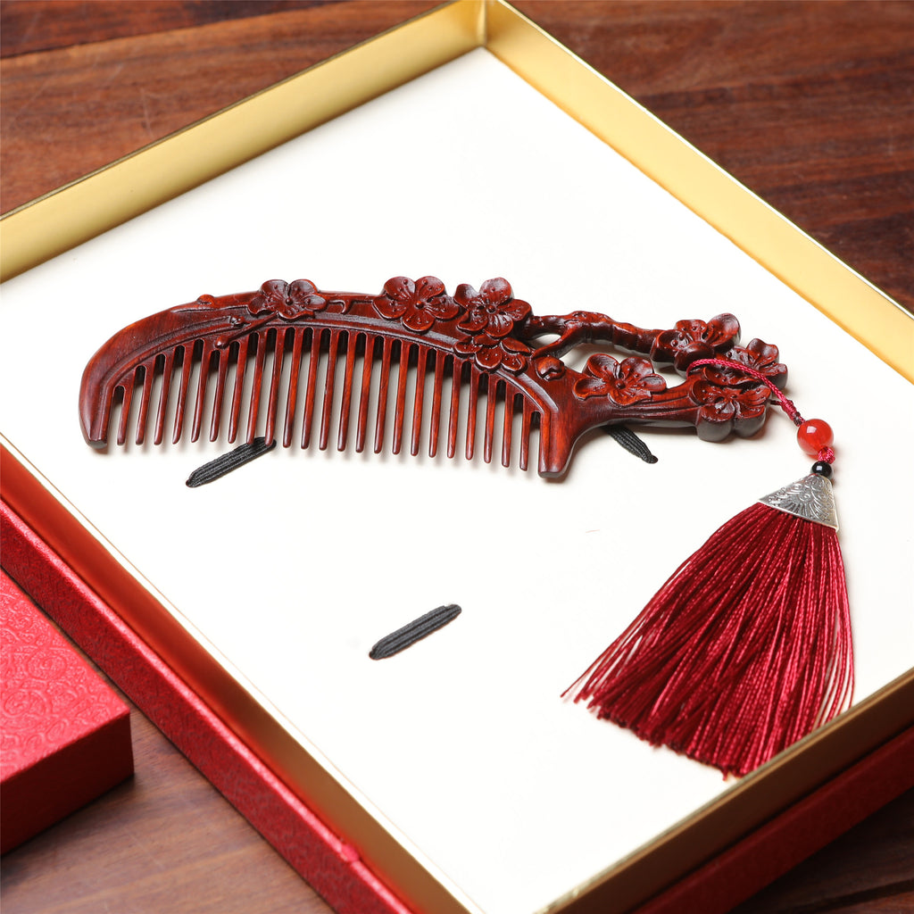 Ensemble de cadeau Peach Blossom Drunk en bois de peigne