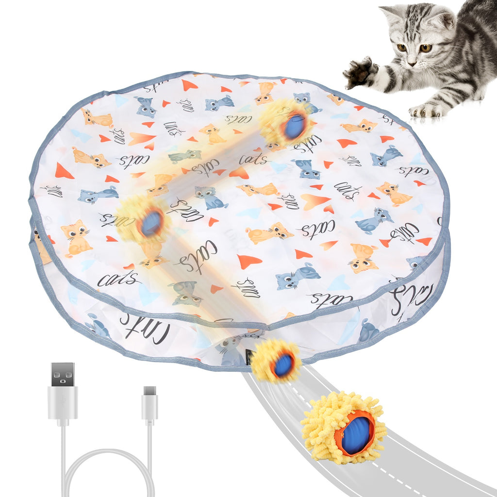 Jouets de chat 1Pc Ball rapide Rolling dans la poche Rechargeable Motion activé Jouets de chat interactifs