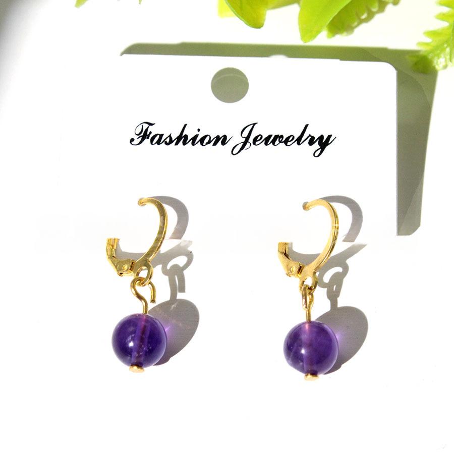 Boucles d'oreilles en argent brillant en pierre naturelle
