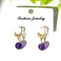 Boucles d'oreilles en argent brillant en pierre naturelle