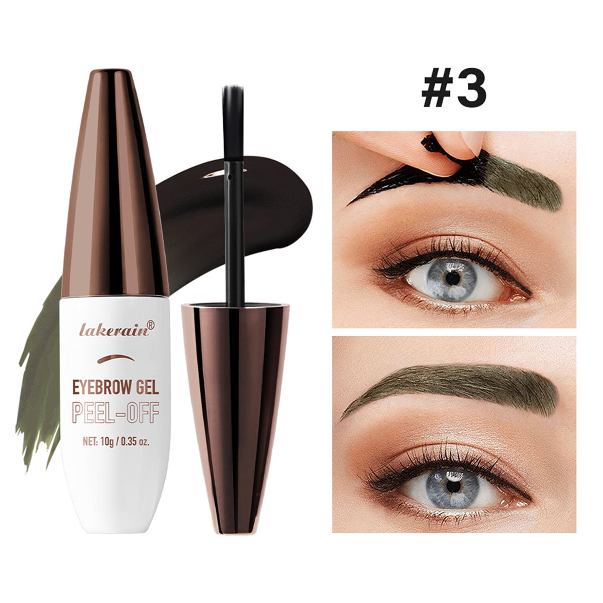Sourcils sauvages à l'épreuve de l'eau à trois dimensions à l'épreuve de la sueur Crème de sourcils à l'épreuve de la peau
