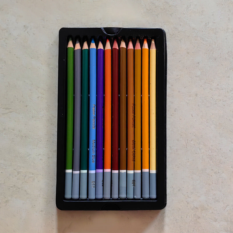 Ensemble de crayon couleur 24 couleurs à base d'huile et soluble dans l'eau