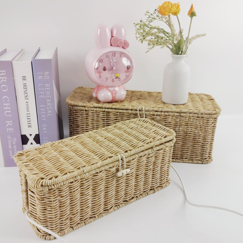 Panier de rangement pour tissés de style rotin et rotin