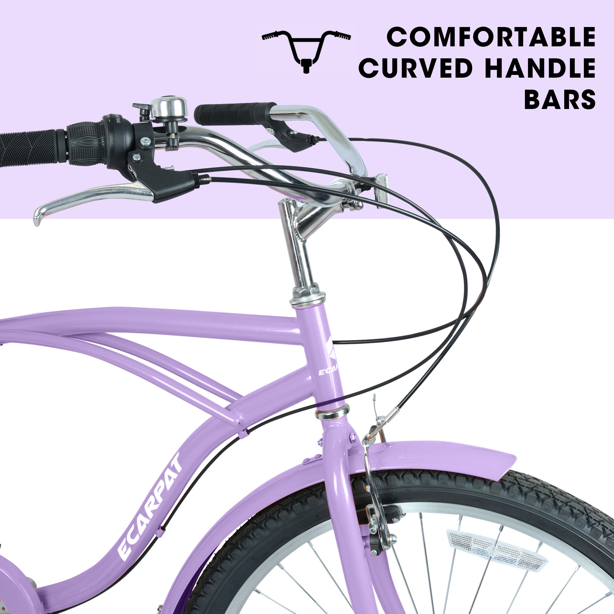 A26265B Vélo de croisière de plage de 26 pouces à 7 vitesses pour hommes et femmes