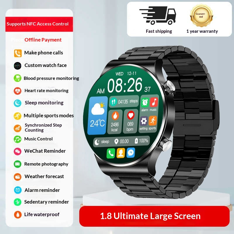 Smart Sports Watch avec Bluetooth appelant la fréquence cardiaque et surveillance du glucose du sanga multifu