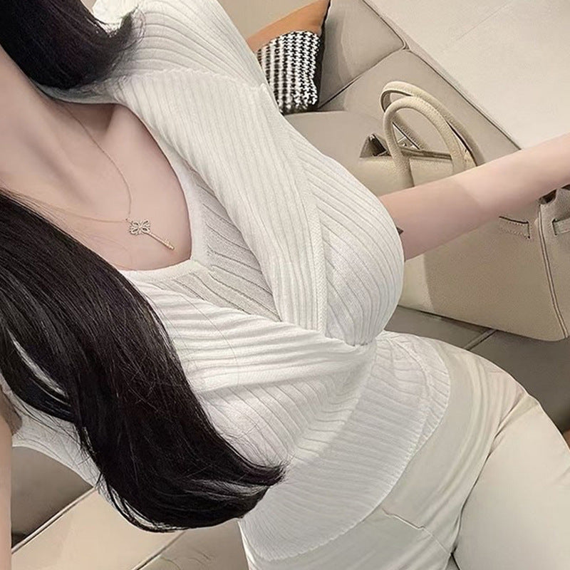 Faux T-shirt en maille sans manches deux pièces