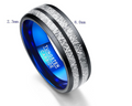 Bande de mariage 8mm Largeur Hommes Femmes Anneaux Accessoires Noir Bleu Tungstène Anneaux de carbure Coupe