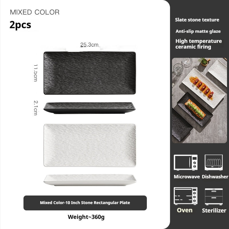 Plaque de Sushi de luxe rectangulaire de haute qualité en céramique
