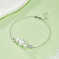 S925 Argent Sterling Bracelet en perles d'eau douce naturel pour les femmes