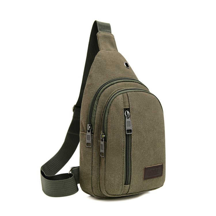 Coiffure de couleur solide Toile Homme Poitrine Crossbody Sac Épaule simple