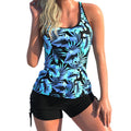 Imprimé Plus-taille Tankini Deux pièces Boxer-brief Maillot de bain