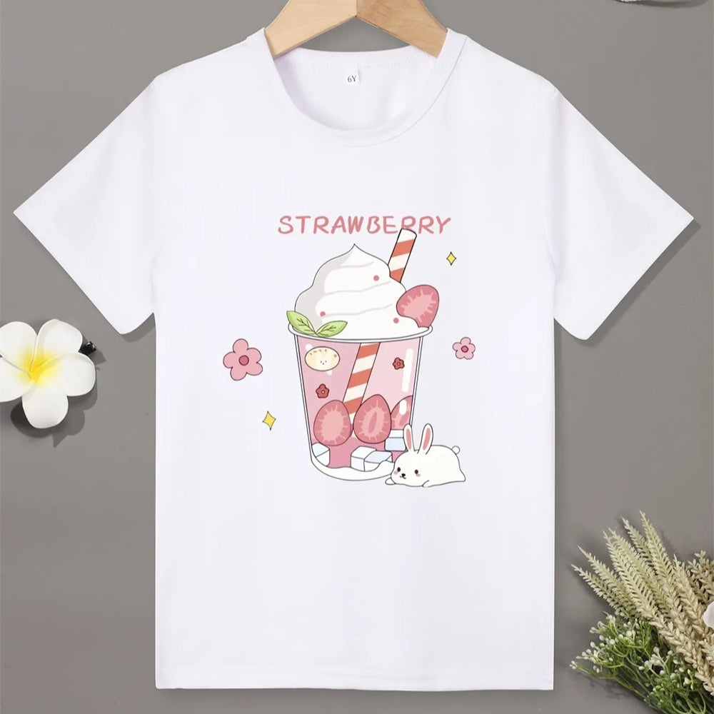 Enfants T-shirt garçon Vêtements Casual Soft T-shirt mignon Cat dessin animé