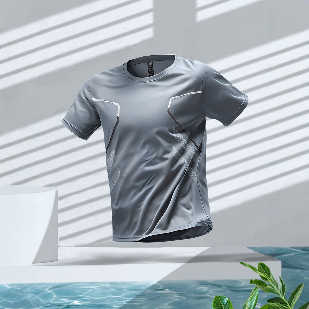 Men's Ice Silk Quick-Drying Short-Sleeved Sports Three-Piece Set
