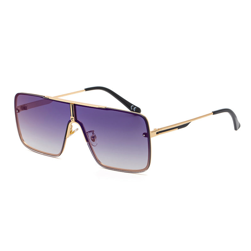 Lunettes de soleil grand format pour hommes avec cadres en métal