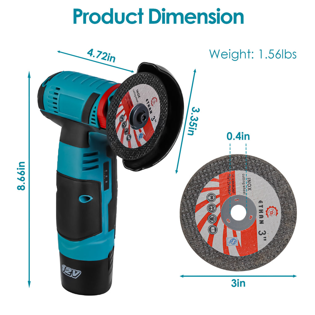1Set 12V Mini gouttière à angle sans fil polissage à la main de la machine de broyage sans fil gouttière
