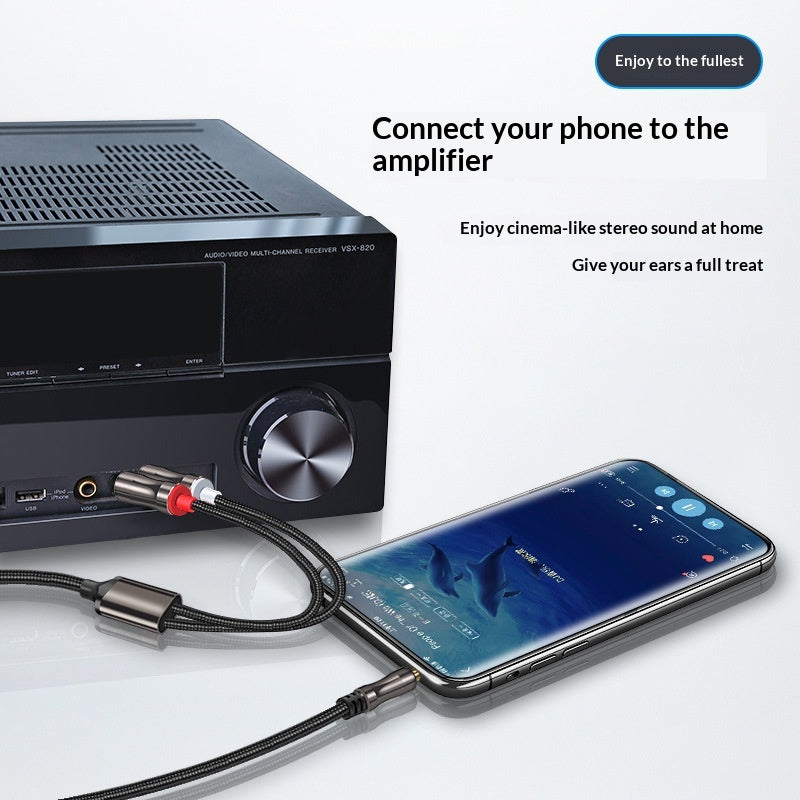 Câble audio RCA de 3,5 mm à un contre deux