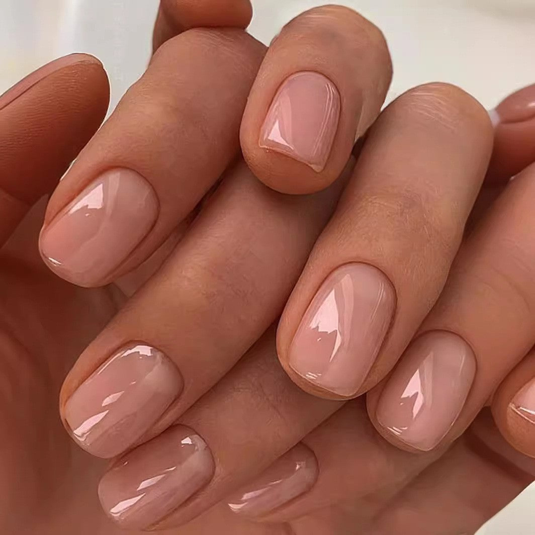 Stickers Nail Minimaliste à Carré Court pour Femmes Faux Nail