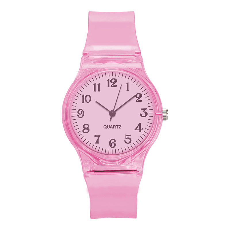La couleur transparente Bracelet en plastique Cadran Fashion Trend Watch