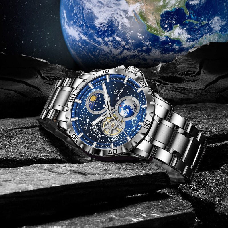 Montre Quartz en acier inoxydable simple pour homme