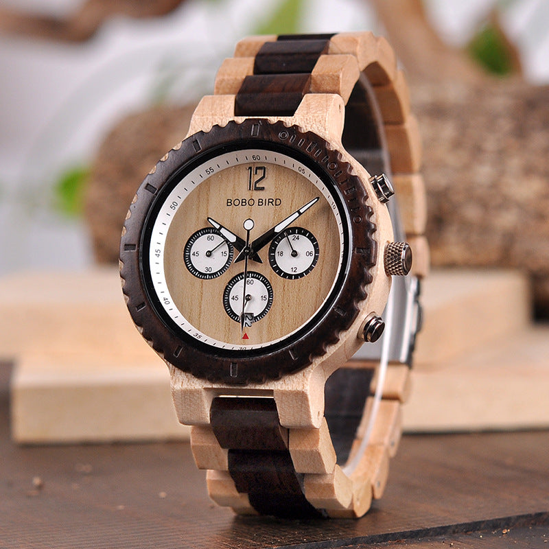 Montre Quartz en bois classique R08