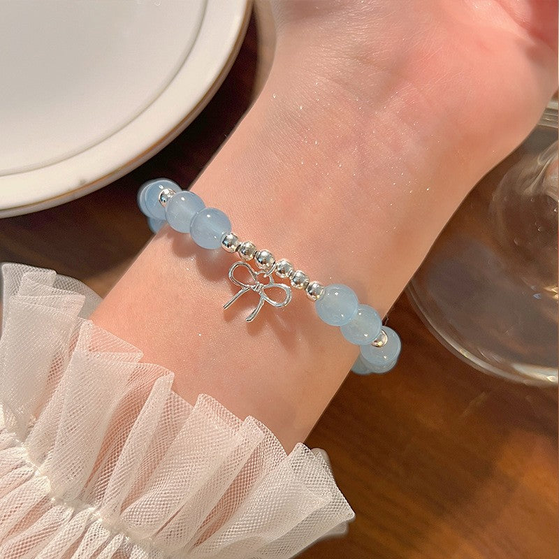 Printemps et été cristal Bracelet Niche Design Gris clair de lune violet Asai Améthyste Bracel