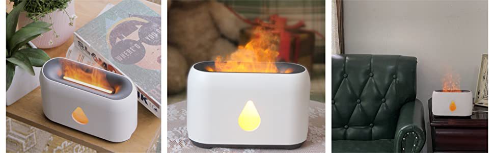 Diffuseur d'arôme bicolore Accueil Bureau Panneau de surface 3D Humidificateur de flamme