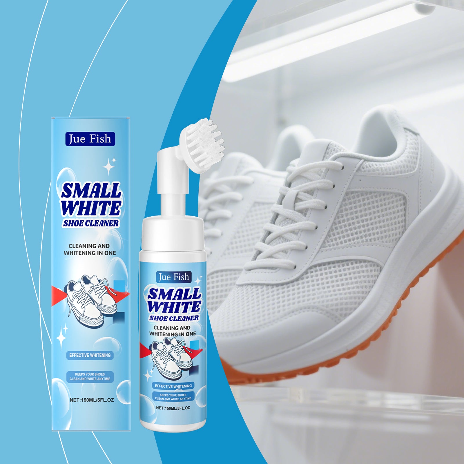 Petite mousse de nettoyage de chaussures blanches 150ml1box