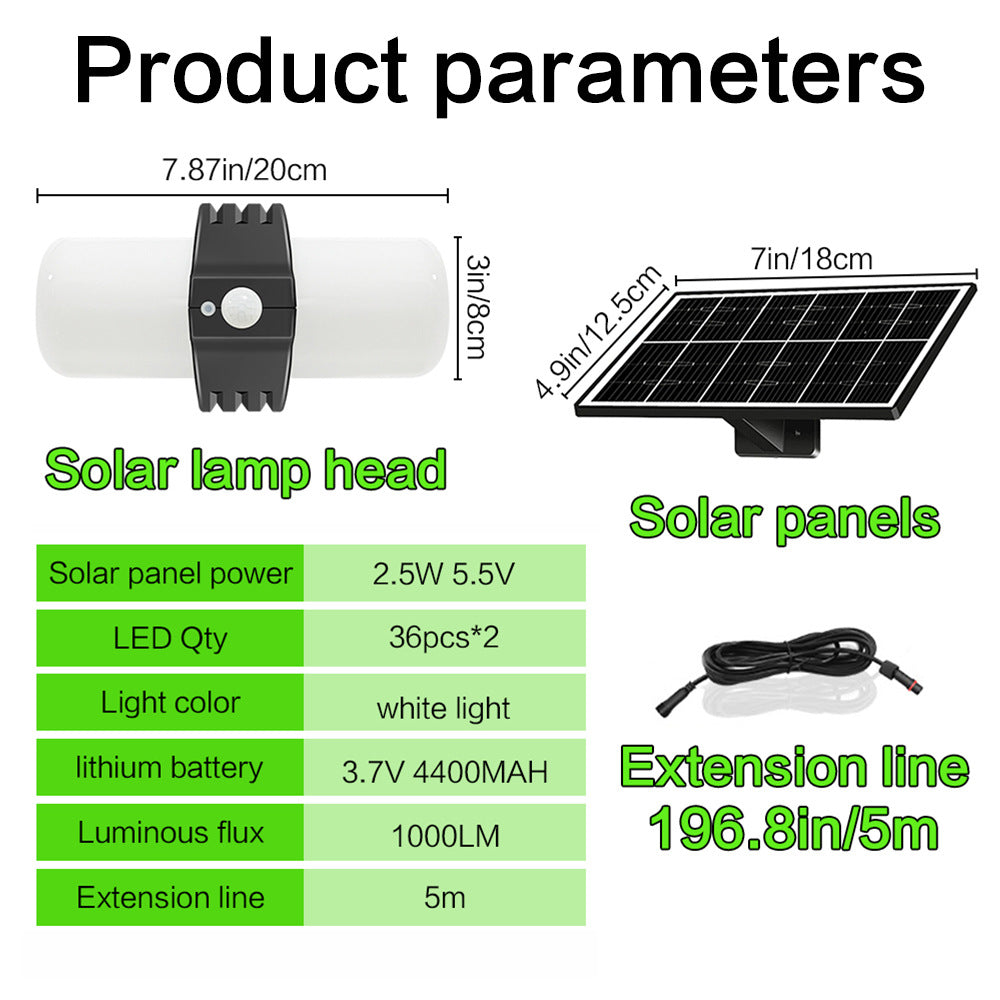 Trois modes d'éclairage Capteur de lumière solaire extérieure