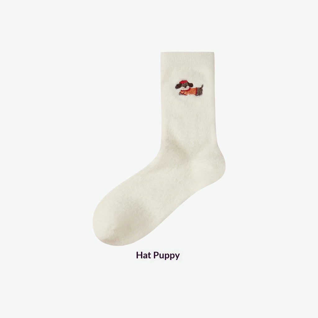 Chaussettes brodées Dachshund pour femmes