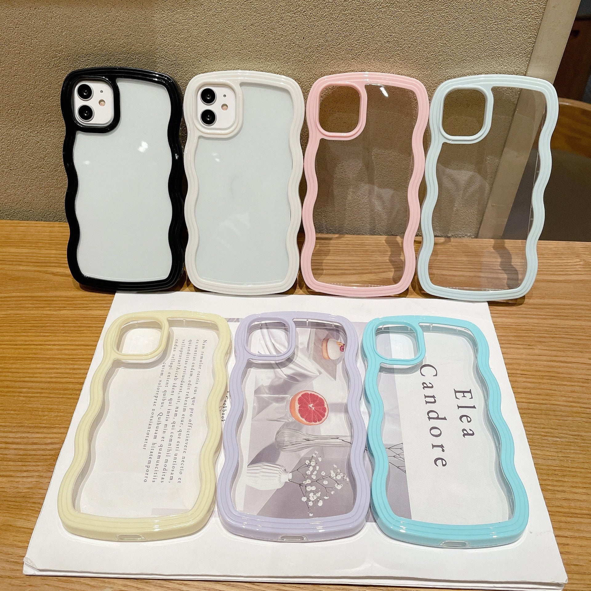 Couverture de cas Wave Border Solid Color Phone