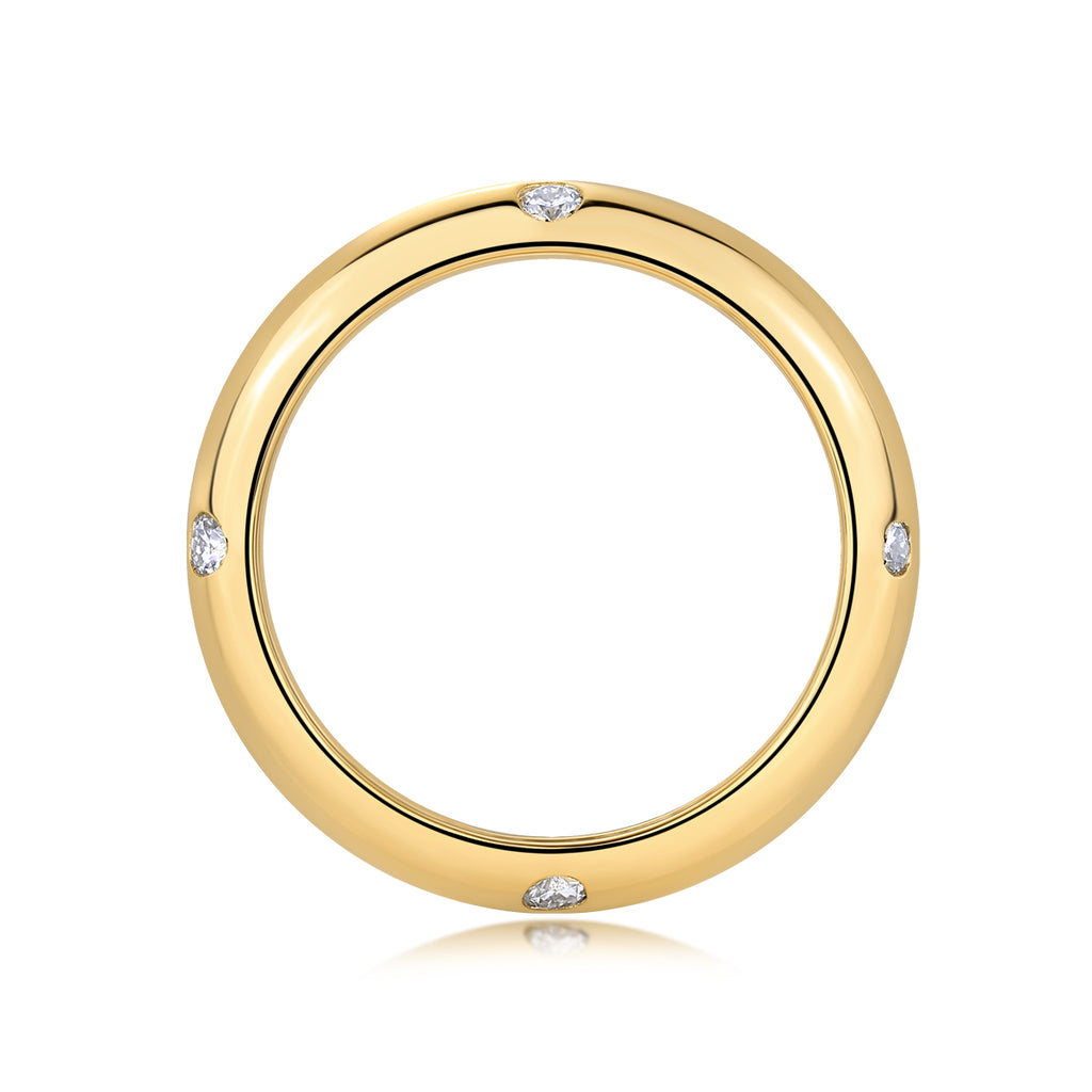 S925 Anneau de Moissanite 8 tons plaqué or argent