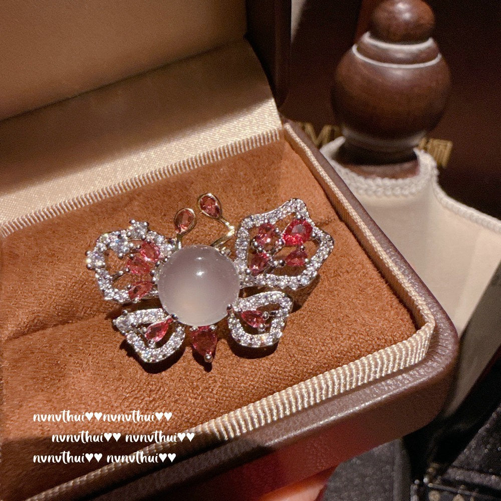 Couleur de brouillard Enchanteur Camellia Collier de pierre précieuses Riche Charmante Rose Zircon Boucles d'oreilles Bracel