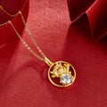 S925 Argent Sterling plaqué or 1ct D Couleur VVS1 Moissanite Collier Ox 4.8g Zodi chinois