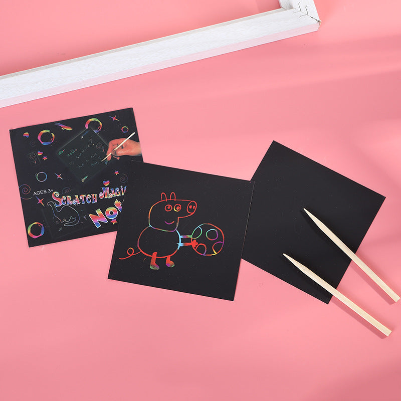 Peinture scratch à la trompette colorée