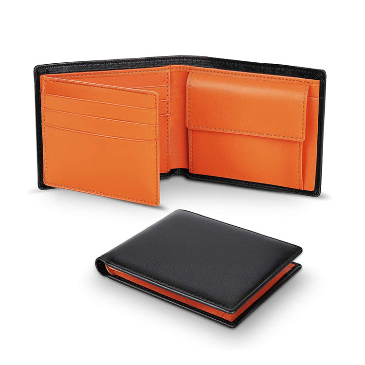 Portefeuille en cuir de vache court pour hommes