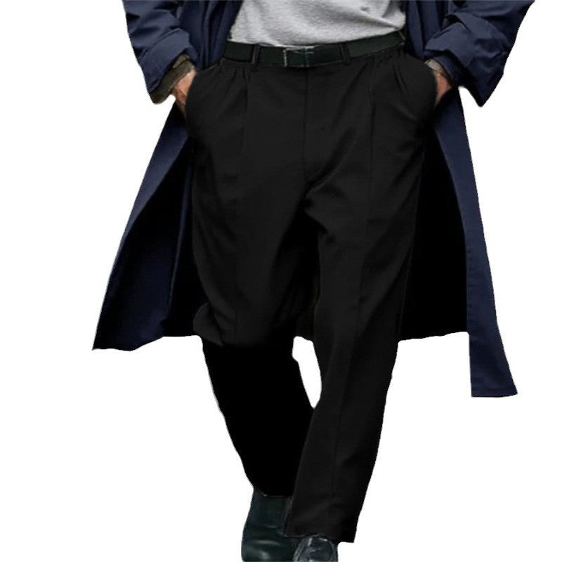 Hommes Affaires Formel Solid-Color New-Style Outdoor Street-Style Straight-Leg Pantalons de costume