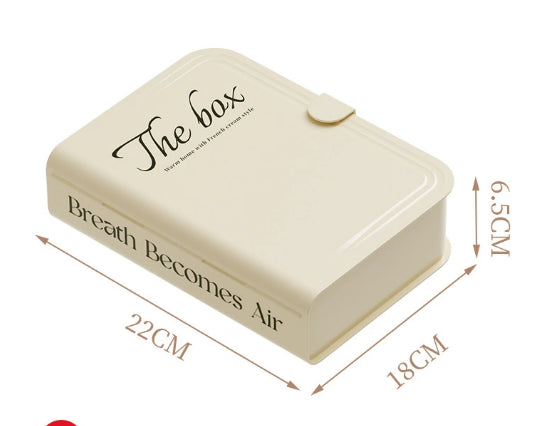 Boîte de stockage de câble de données-livre modèle-crème blanc-1 pièce