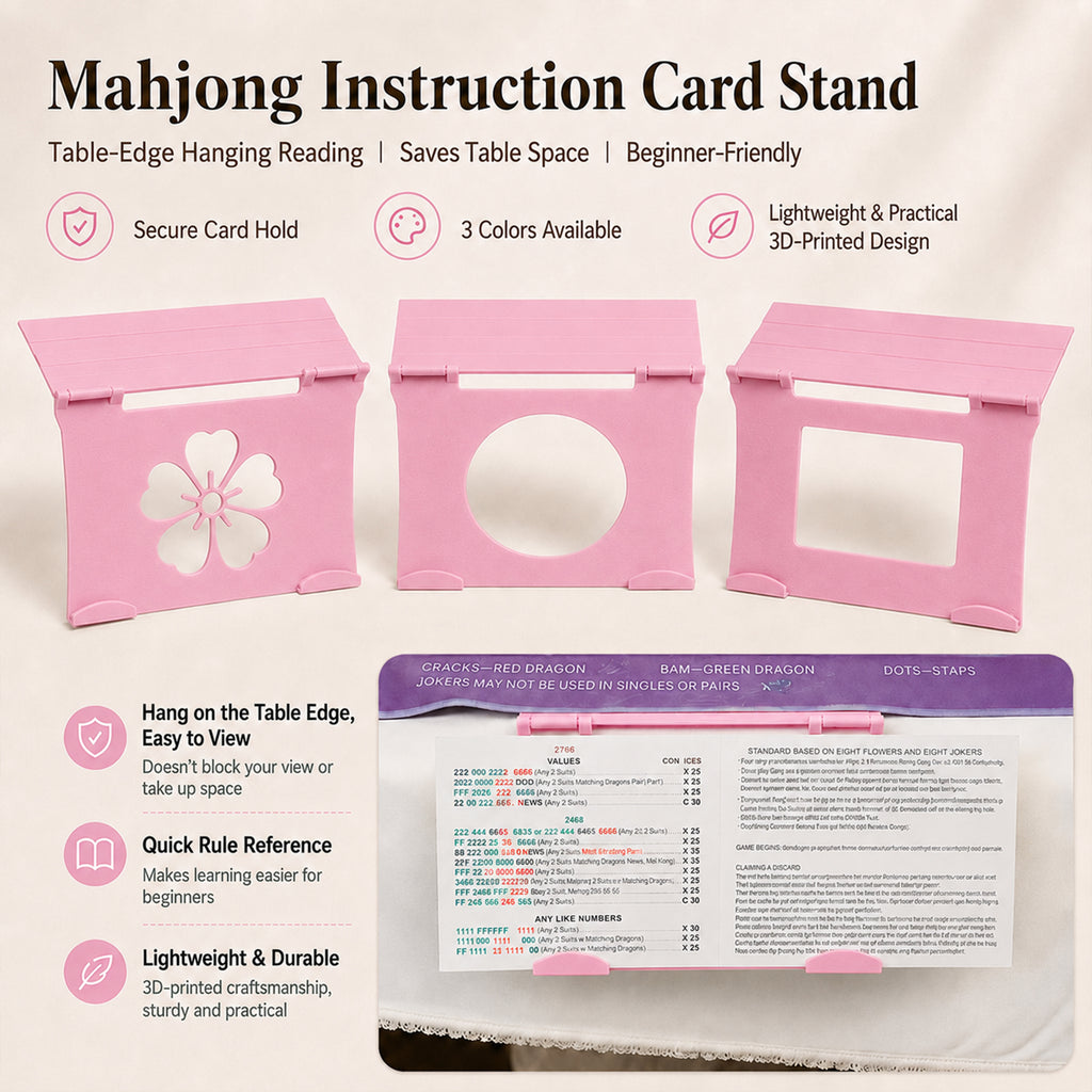 Pliable American Mahjong Instruction Card Stand