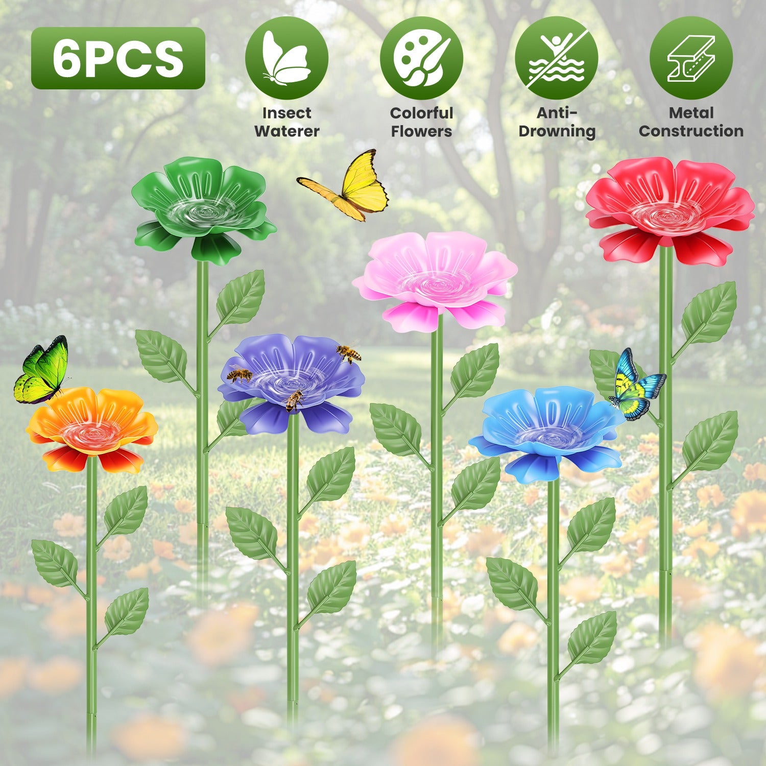 Stakes d'eau pour pollinisateurs extérieurs