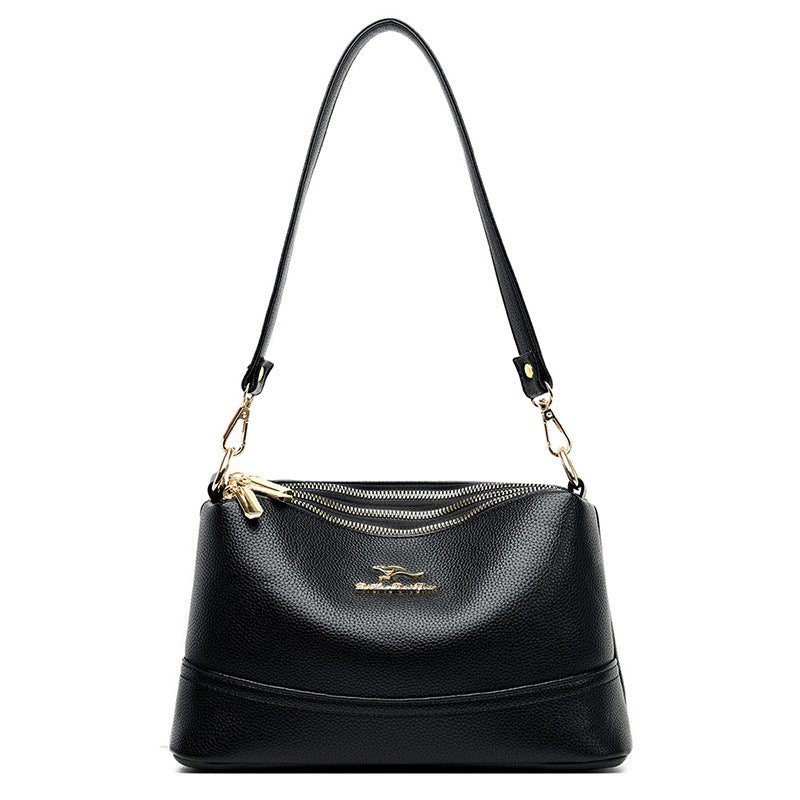 Trendy Trois poches Mini carré épaule croix corps Soft-cuir