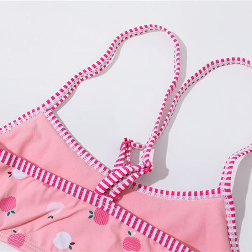 Fashionable simple mignon filles combinaison de maillot de bain fractionné