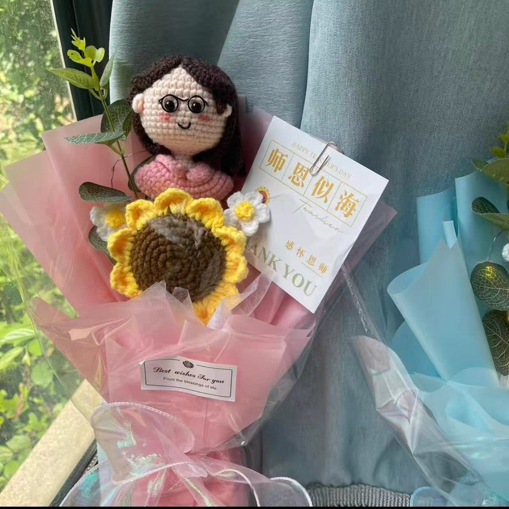 Bouquet tricoté et crocheté