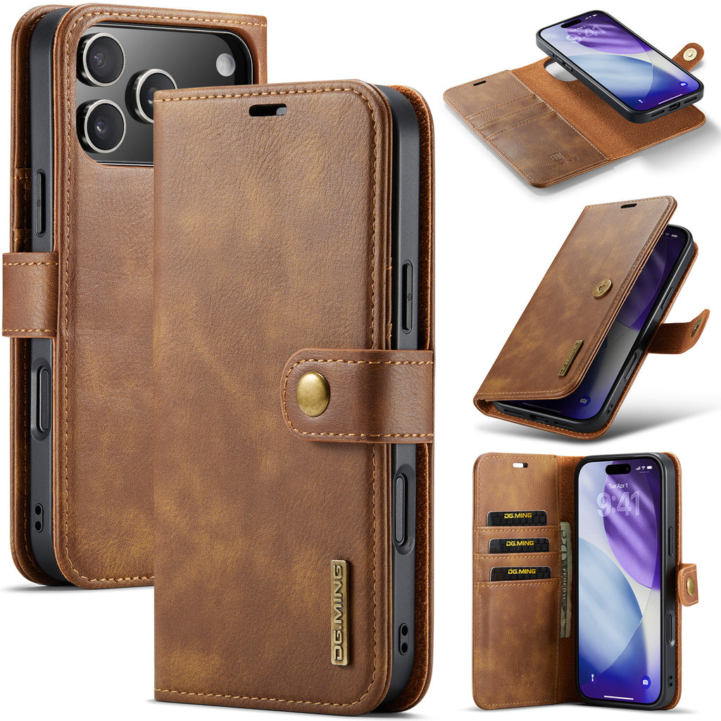 Flip-style carte fente Magnetic-clip Double usage en cuir synthétique cas de téléphone