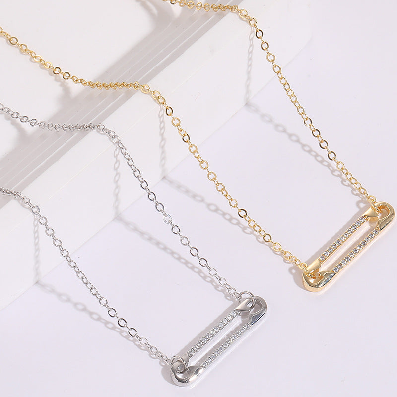 Pin Zircon pendentif clip personnalisé Design Polyvalent 14k Collier