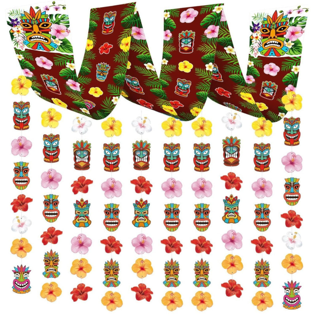 Bannières de suspension Tiki 270x30cm Hawaii Plafond Decor Aloha Party Decor Luau Party Garland Ti