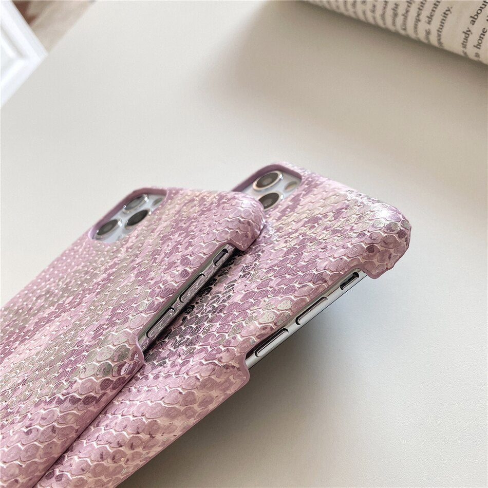 Fille rose peau dorée serpent modèle cas téléphone