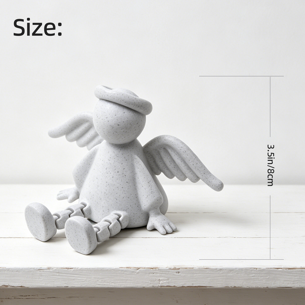 Figurine amère de plateau d'ange imprimée 3D avec jambes articulées